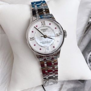 TISSOT Ladies Chemin Des Tourelles White Mother of Pearl Rubies Dial